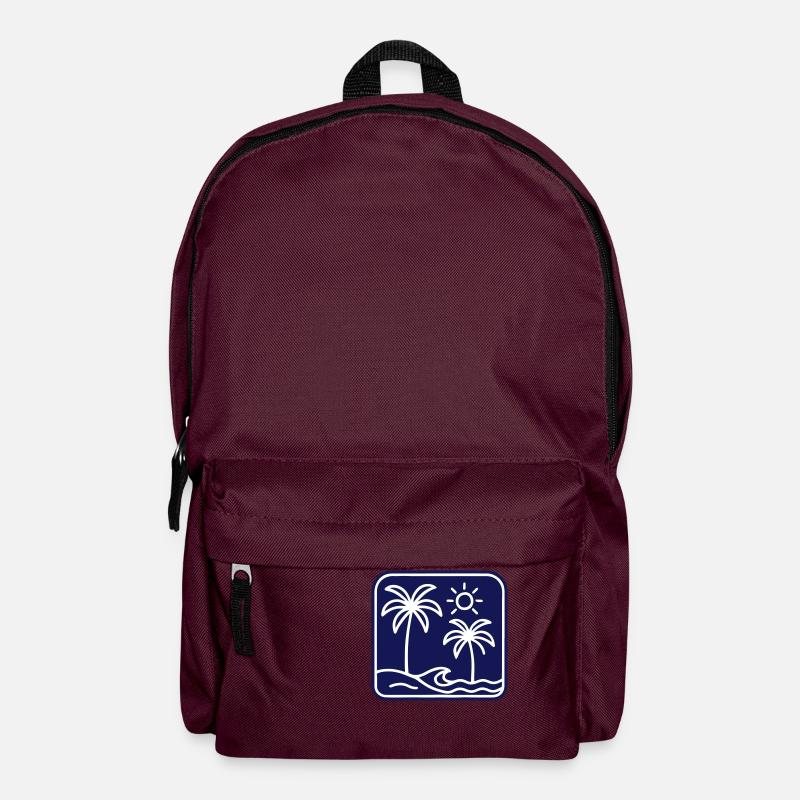Insel Sommer Meer Palmen - Rucksack - Burgunderrot