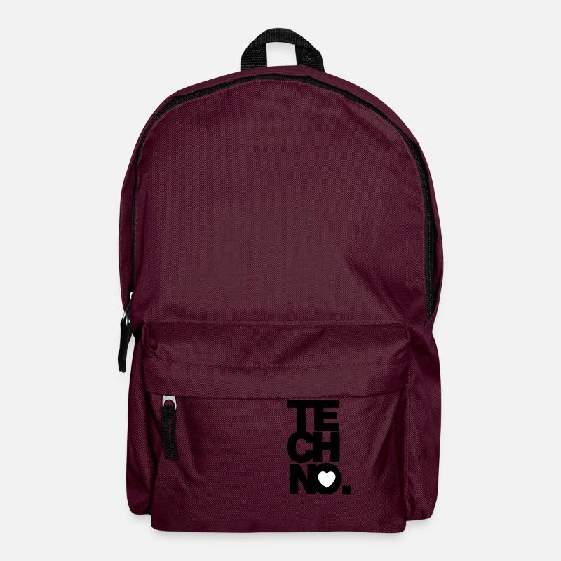 I love TECHNO - Rucksack - Burgunderrot