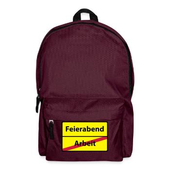 Arbeit Feierabend - Rucksack - Burgunderrot - Vorne