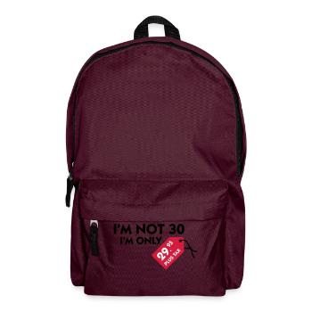 I m not 30, I'm only 29,99 € plus tax - Backpack - burgundy - Front