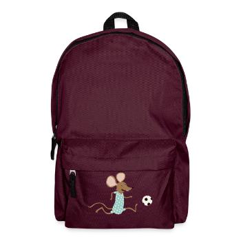 Maus spielt Fussball - Rucksack - Burgunderrot - Vorne