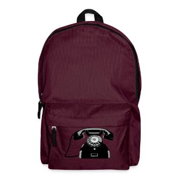 Oldschool Telefon - Rucksack - Burgunderrot - Vorne