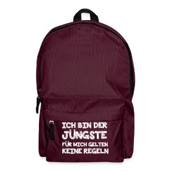 Ich bin der Jüngste - Rucksack - Burgunderrot - Vorne