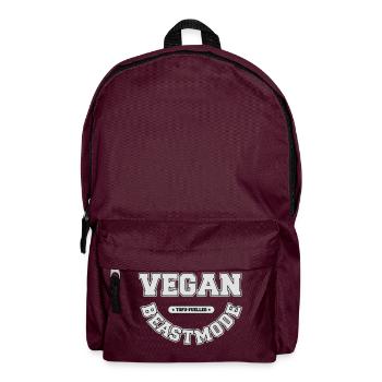 VeganBeastmode [white+outline] [vector] - Rucksack - Burgunderrot - Vorne