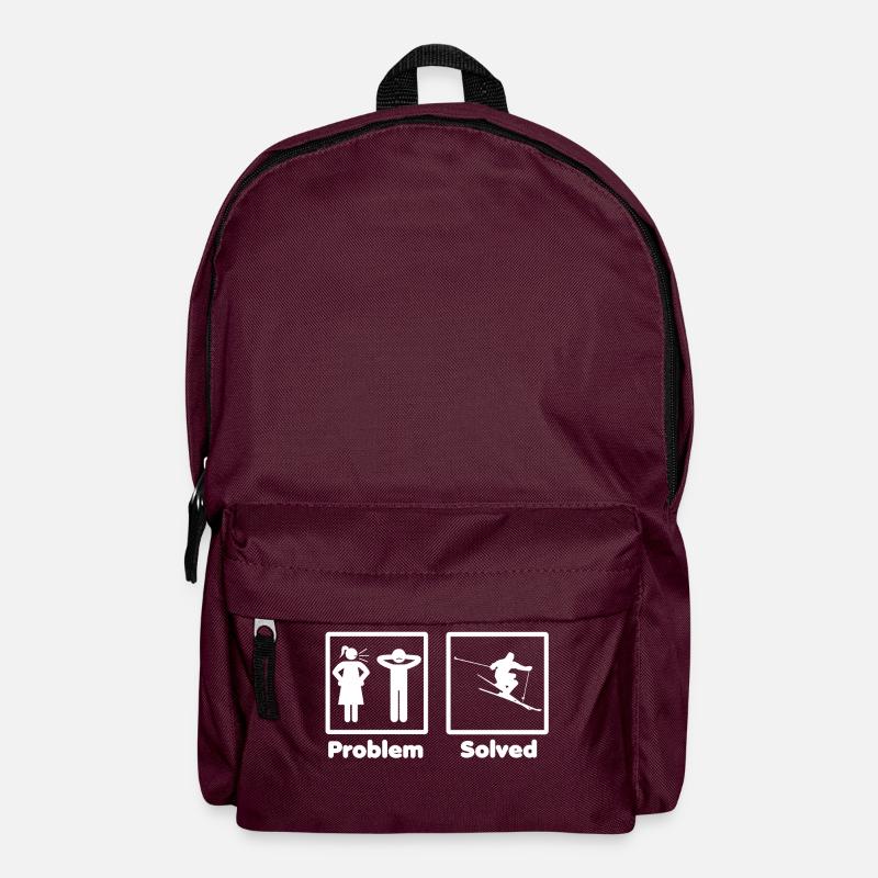 problem solved skiing ski - Backpack - burgundy