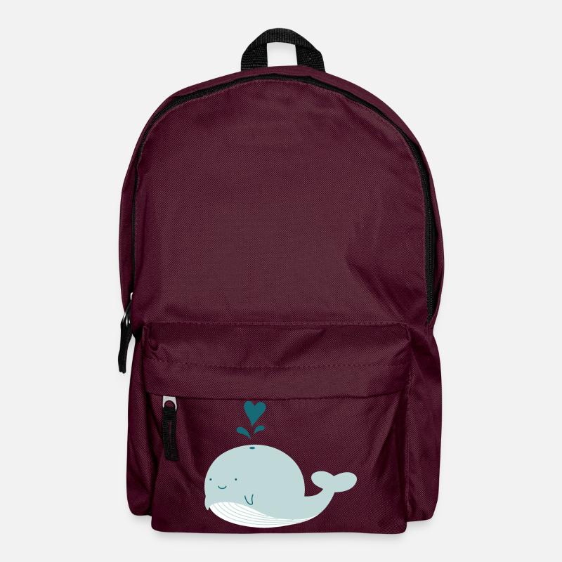 whale - Backpack - burgundy