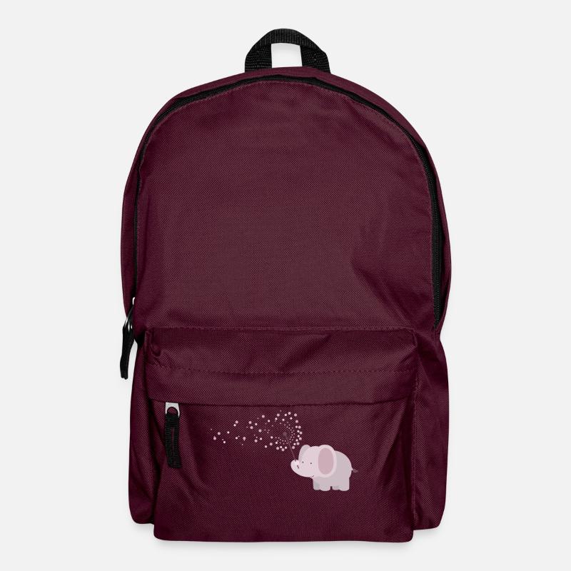 Elephant with blowball - Backpack - burgundy