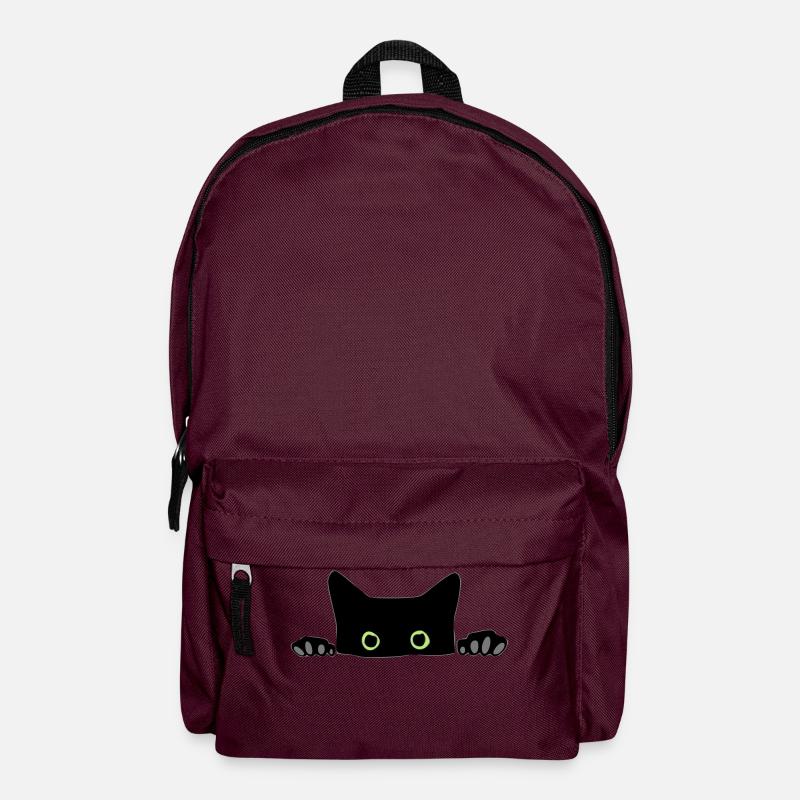 cat - Backpack - burgundy