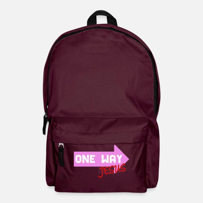 One Way Jesus Schriftzug als coole Geschenkidee - Rucksack - Burgunderrot