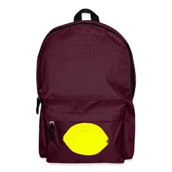 Knall Gelbe Zitrone, Obst, Geschenkidee - Rucksack - Burgunderrot - Vorne