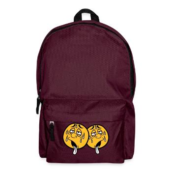 2 amis équipe couple visage dessin animé cercle de dessin animé ru - Sac à dos - bordeaux  - Devant