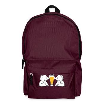 paar team 2 freunde crew alkohol elefant bier saug - Rucksack - Burgunderrot - Vorne