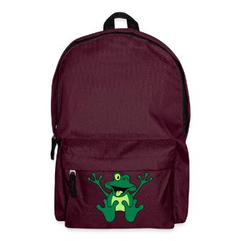 Funny Sitting Comic Frog - Rucksack - Burgunderrot - Vorne