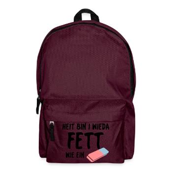 Fett wie ein Radierer - Rucksack - Burgunderrot - Vorne