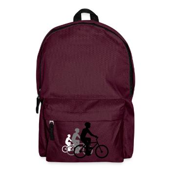 3 friends team sport crew race race cyclists - Backpack - burgundy - Front