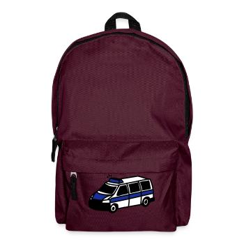 Polizeiwagen - Rucksack - Burgunderrot - Vorne