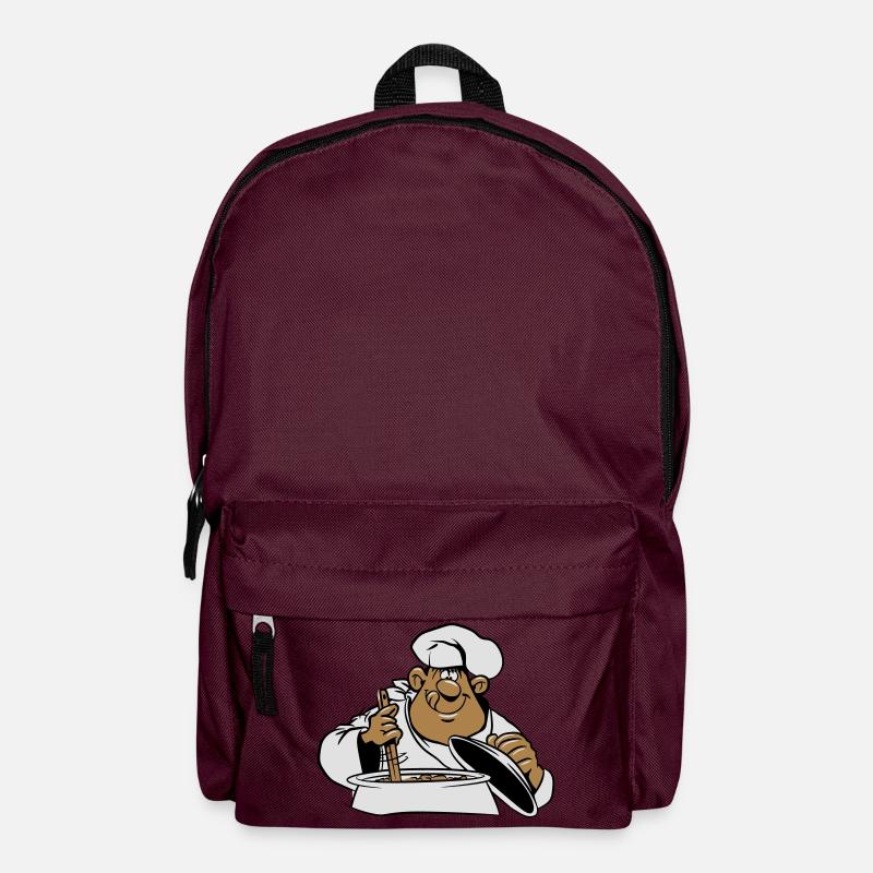 kochen koch comic witzig - Rucksack - Burgunderrot