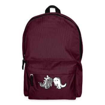 2 Dinosaurier Freunde - Rucksack - Burgunderrot - Vorne