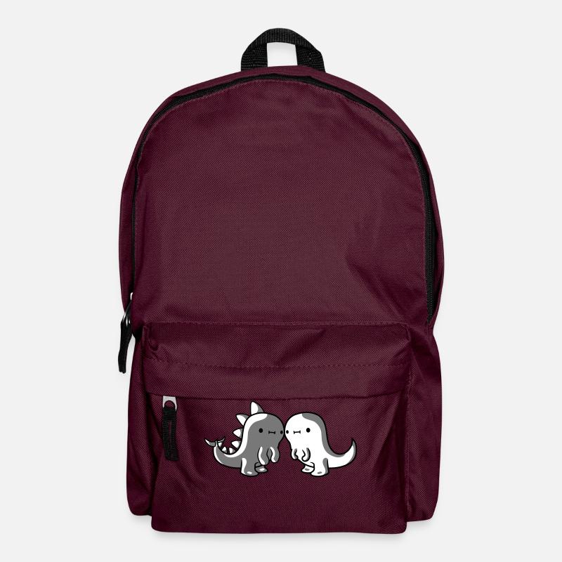 2 Dinosaurier Freunde - Rucksack - Burgunderrot