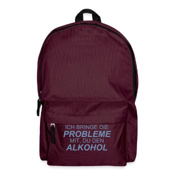 Lustige Bier Sprüche - Rucksack - Burgunderrot - Vorne