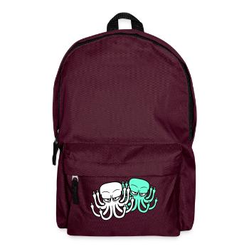 2 Oktopus Mittelfinger Beleidigung Fuck Off Team - Rucksack - Burgunderrot - Vorne