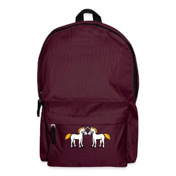 2 Unicorns Fight Evil Angry Attack Duel Team - Backpack - burgundy - Front