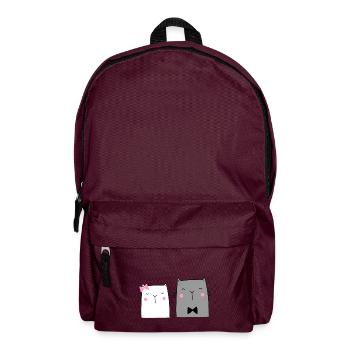 Cats Couple Wedding Gift - Backpack - burgundy - Front