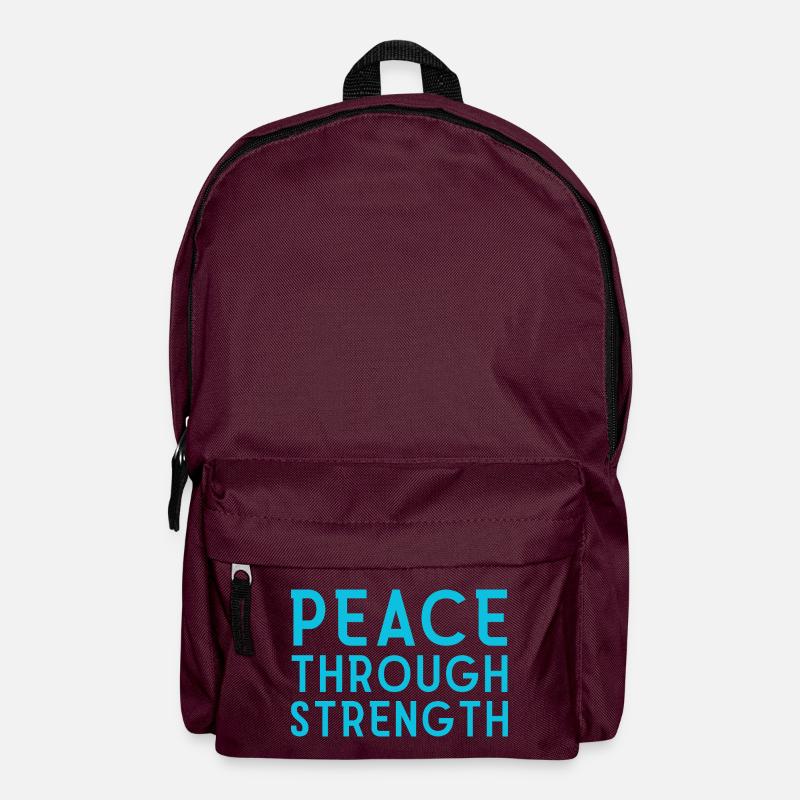 Peace Through Strength  - Backpack - burgundy