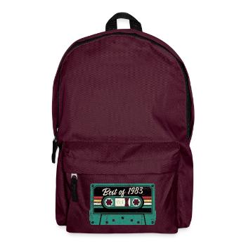 Das Beste von 1983 Retro Kassette - Rucksack - Burgunderrot - Vorne
