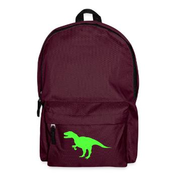 Neon-T-Rex Silhouette - Rucksack - Burgunderrot - Vorne