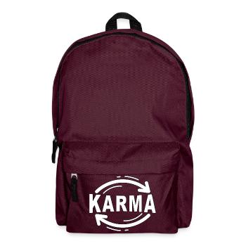 Karma - Minimalistisches Statement Design - Rucksack - Burgunderrot - Vorne