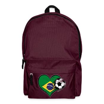 Brasilien Flagge Fußball mit Herz used - Rucksack - Burgunderrot - Vorne