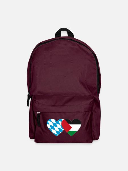 Bayern Palästina Flagge Herz - Rucksack - Burgunderrot
