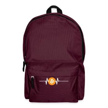 Bitcoin Heartbeat - Backpack - burgundy - Front
