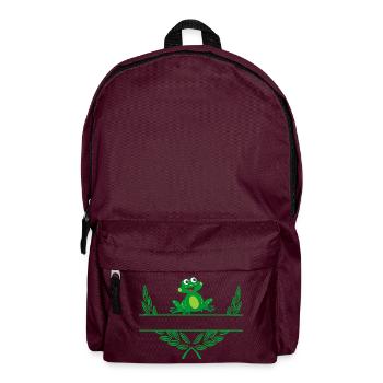 Frog Laurel Wreath with Namespace - Backpack - burgundy - Front