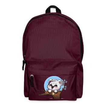 Little Panda on Branch with Clock - Backpack - burgundy - Front