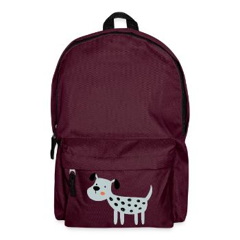 hellblauer Hund - Rucksack - Burgunderrot - Vorne