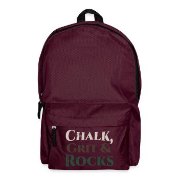 Chalk Grit & Rocks Motif - Backpack - burgundy - Front