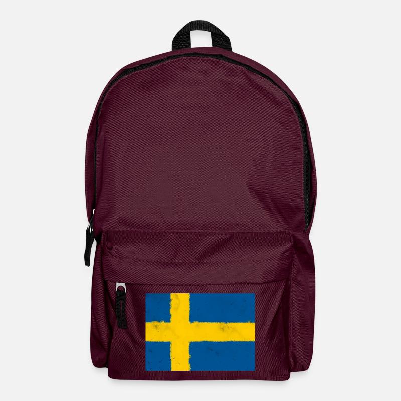 Flagge von Schweden - Rucksack - Burgunderrot