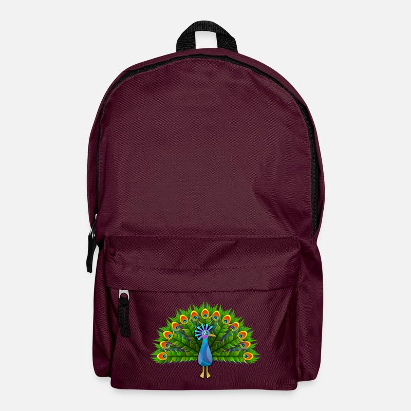Pfau - Rucksack - Burgunderrot