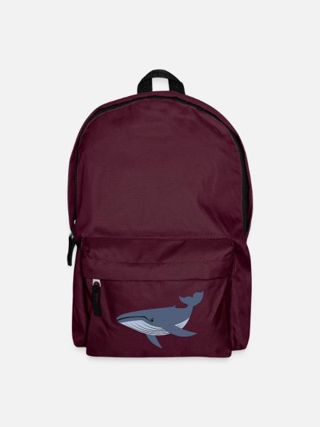 Blauwal, Wal - Rucksack - Burgunderrot