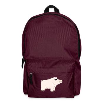 Schwein / Pig - Rucksack - Burgunderrot - Vorne