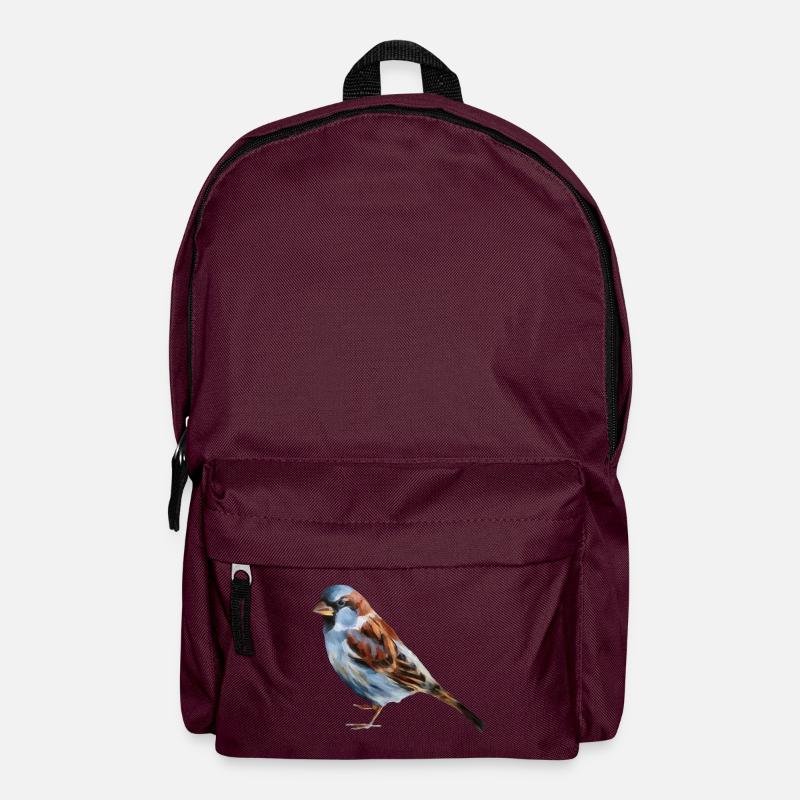 Vogel Spatz - Rucksack - Burgunderrot