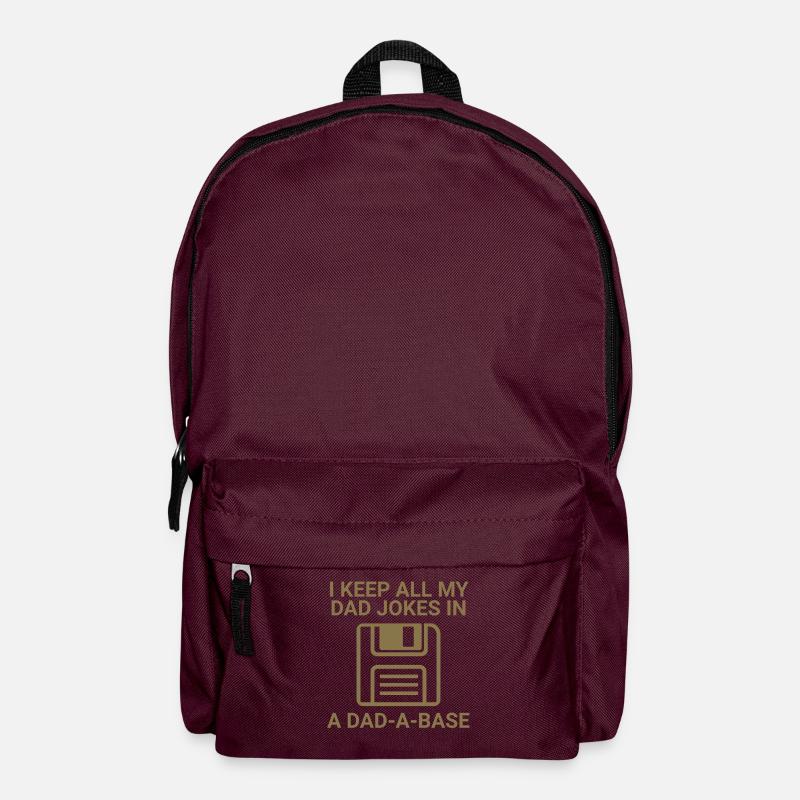Je garde toutes les blagues de mon père dans un Dad-a-base - Sac à dos - bordeaux