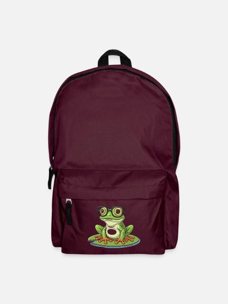 Smart Frog – lustiges Design mit Lunett - Rucksack - Burgunderrot