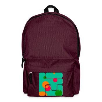 Geometrische Formen Kunst Design - Rucksack - Burgunderrot - Vorne