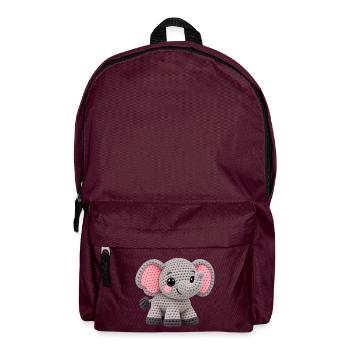 Amigurumi Elefant Kuscheltraum - Rucksack - Burgunderrot - Vorne