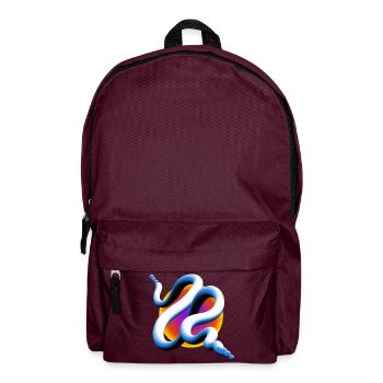 Abstrakte 3D Welle - Fluid Art - Rucksack - Burgunderrot - Vorne