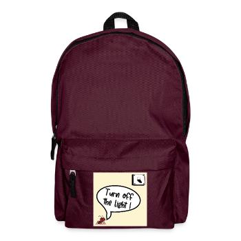 Mach das Licht aus - Rucksack - Burgunderrot - Vorne