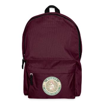 Hebamme bringt Leben hervor Blumenabzeichen Geschenk - Rucksack - Burgunderrot - Vorne